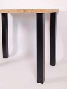 Přídavný stolek Kukačka Typ a sukovitost dřeva: Dub sukovitý/rustikální (0 Kč), Barva kovových nohou: Černá mat - RAL 9005 (0 Kč), Délka přídavného stolu (šířka odpovídá objednanému jídelnímu stolu): 60 (cm)