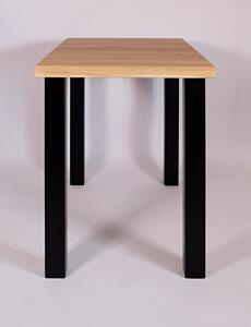 Přídavný stolek Kukačka Typ a sukovitost dřeva: Dub sukovitý/rustikální (0 Kč), Barva kovových nohou: Černá mat - RAL 9005 (0 Kč), Délka přídavného stolu (šířka odpovídá objednanému jídelnímu stolu): 60 (cm)