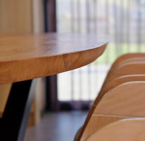 Jídelní stůl Pilich velikost stolu (D x Š): 200 x 90 (cm), Typ a sukovitost dřeva: Dub sukovitý/rustikální (0 Kč), Barva kovových nohou: Černá mat - RAL 9005 (0 Kč)