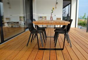 Venkovní stůl Chřástal Velikost stolu (D x Š): 140 x 80 (cm), Barva kovových nohou: Černá mat - RAL 9005 (0 Kč), Typ kovové podnože: Podnož ze stolu Lelek