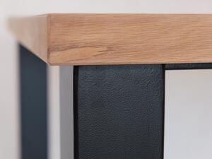 Jídelní stůl Kolpík velikost stolu (D x Š): 140 x 80 (cm), Typ a sukovitost dřeva: Dub sukovitý/rustikální (0 Kč), Barva kovových nohou: Černá mat - RAL 9005 (0 Kč)