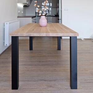Jídelní stůl Kolpík velikost stolu (D x Š): 140 x 80 (cm), Typ a sukovitost dřeva: Dub sukovitý/rustikální (0 Kč), Barva kovových nohou: Černá mat - RAL 9005 (0 Kč)
