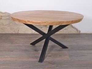 Konferenční stolek Kulíšek Typ a sukovitost dřeva: Jasan (0 Kč), Barva kovových nohou: Černá mat - RAL 9005 (0 Kč), Průměr stolu (cm): 80 (cm)