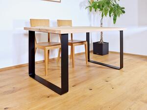 Jídelní stůl Lelek Velikost stolu (D x Š): 140 x 80 (cm), Typ a sukovitost dřeva: Dub sukovitý/rustikální (0 Kč), Barva kovových nohou: Černá mat - RAL 9005 (0 Kč)