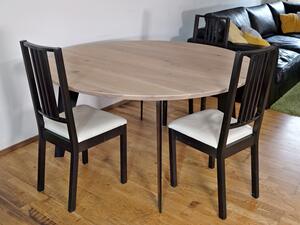 Jídelní stůl Racek Typ a sukovitost dřeva: Jasan (0 Kč), Barva kovových nohou: Černá mat - RAL 9005 (0 Kč), průměr stolu (cm): 130 (cm)