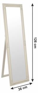 Tempo Kondela Zrcadlo, dřevěný rám smetanové barvy, MALKIA TYP 12