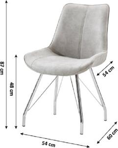 Tempo Kondela Designová jídelní židle MADORA, šedá/chrom