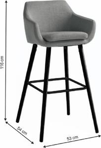 Tempo Kondela Barová židle Tahira, šedohnědá/černá