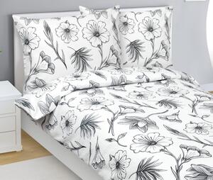 BELLATEX Povlečení krepové Bílá,Šedá 140x200, 70x90 cm