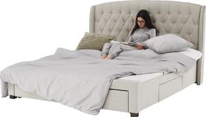 Tempo Kondela Čalouněná postel Akana 160x200, s úložným prostorem, krémová
