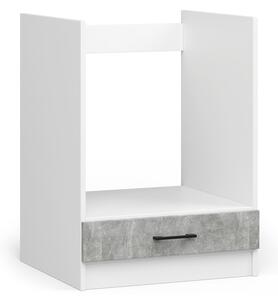 Kuchyňská skříňka pod troubu OLIVIA - 60cm | Bílá / Beton