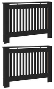 Kryt radiátoru 2 pcs Černá 112 x 19 x 81,5 cm Kompozitní dřevo