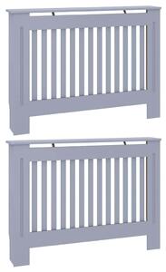 Kryt radiátoru 2 pcs Šedá 112 x 19 x 81,5 cm Kompozitní dřevo