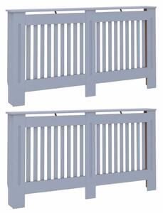 Kryt radiátoru 2 pcs Šedá 152 x 19 x 81,5 cm Kompozitní dřevo