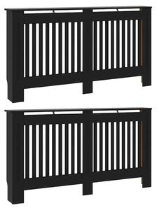 Kryt radiátoru 2 pcs Černá 152 x 19 x 81,5 cm Kompozitní dřevo