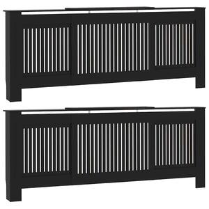 Kryt radiátoru 2 pcs Černá 205 x 20,5 x 81,5 cm