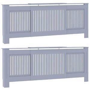 Kryt radiátoru 2 pcs Šedá 205 x 20,5 x 81,5 cm Kompozitní dřevo
