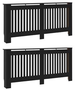 Kryt radiátoru 2 pcs Černá 172 x 19 x 81,5 cm Kompozitní dřevo