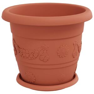 Květináče 24 pcs Cihlově červená Ø 30 x 25 cm Plast
