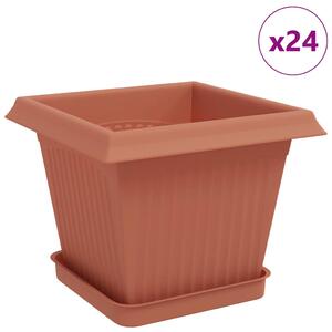 Květináče 24 pcs Cihlově červená 20 x 20 x 16 cm Plast