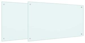 Kuchyňský obklad 2 pcs Bílá 100 x 60 cm tvrzené sklo
