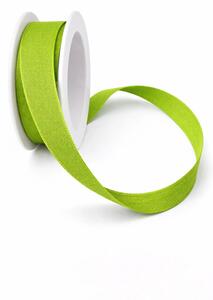Stuha bavlněná CHANCE PEA GREEN hráškově zelená 15mm x 3,5m (4,30 Kč/m)