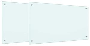 Kuchyňský obklad 2 pcs Bílá 90 x 50 cm tvrzené sklo