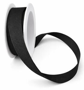 Stuha bavlněná CHANCE BLACK černá 15mm x 3,5m (4,30 Kč/m)