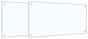 Kuchyňský obklad 2 pcs Transparentní 100 x 50 cm tvrzené sklo