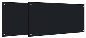Kuchyňský obklad 2 pcs Černá 100 x 50 cm tvrzené sklo