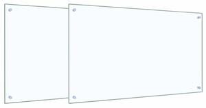 Kuchyňský obklad 2 pcs Transparentní 100 x 60 cm tvrzené sklo