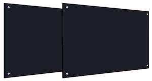 Kuchyňský obklad 2 pcs Černá 90 x 50 cm tvrzené sklo