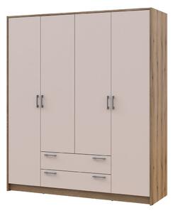 Skříň Rondi 4D dub artisan / kašmír 160x52x195