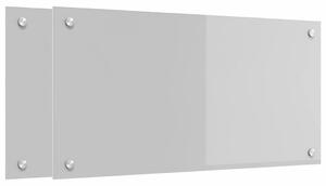 Kuchyňský obklad 2 pcs Světle šedá 80 x 40 cm tvrzené sklo