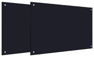 Kuchyňský obklad 2 pcs Černá 90 x 60 cm tvrzené sklo