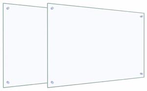 Kuchyňský obklad 2 pcs Transparentní 90 x 60 cm tvrzené sklo