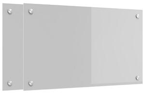 Kuchyňský obklad 2 pcs Světle šedá 70 x 40 cm tvrzené sklo