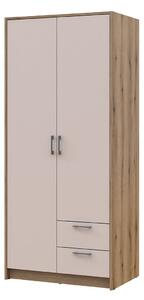 Skříň Rondi 2D dub artisan / kašmír 82x52x195
