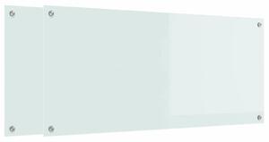 Kuchyňský obklad 2 pcs Bílá 110 x 50 cm tvrzené sklo
