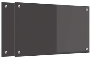 Kuchyňský obklad 2 pcs Tmavě šedá 70 x 40 cm tvrzené sklo