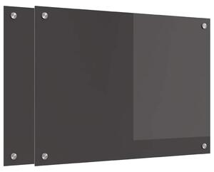Kuchyňský obklad 2 pcs Tmavě šedá 70 x 50 cm tvrzené sklo