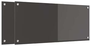 Kuchyňský obklad 2 pcs Tmavě šedá 90 x 40 cm tvrzené sklo