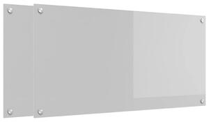 Kuchyňský obklad 2 pcs Světle šedá 100 x 50 cm tvrzené sklo