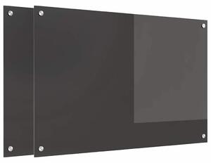Kuchyňský obklad 2 pcs Tmavě šedá 90 x 60 cm tvrzené sklo