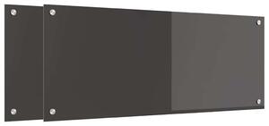 Kuchyňský obklad 2 pcs Tmavě šedá 100 x 40 cm tvrzené sklo