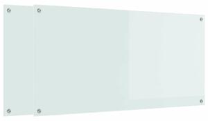 Kuchyňský obklad 2 pcs Bílá 120 x 60 cm tvrzené sklo