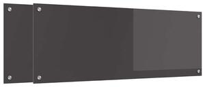 Kuchyňský obklad 2 pcs Tmavě šedá 110 x 40 cm tvrzené sklo