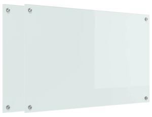 Kuchyňský obklad 2 pcs Bílá 90 x 60 cm tvrzené sklo