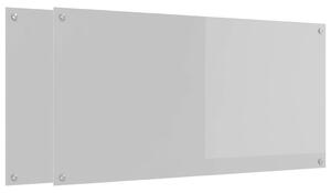 Kuchyňský obklad 2 pcs Světle šedá 120 x 60 cm tvrzené sklo