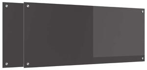 Kuchyňský obklad 2 pcs Tmavě šedá 120 x 50 cm tvrzené sklo